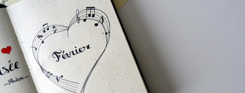 bujo amour musique monthly cover